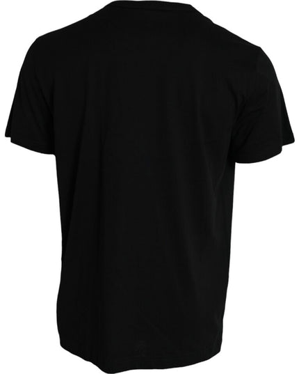 Dolce & Gabbana Black Silver Chain Short Sleeve T-shirt