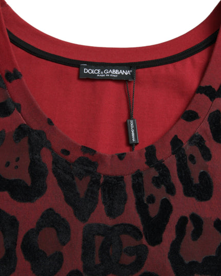 Dolce & Gabbana Red Leopard Print Sleeveless Tank T-shirt