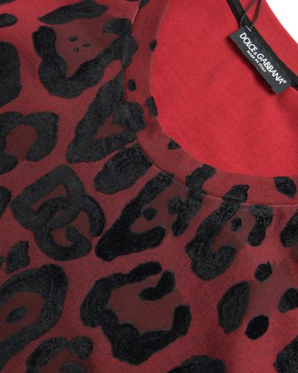 Dolce & Gabbana Red Leopard Print Sleeveless Tank T-shirt