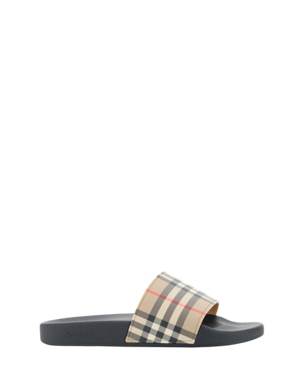 Burberry Brown Rubber Slides Sandals