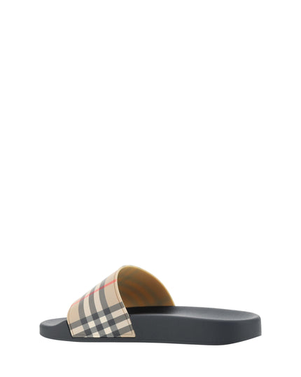 Burberry Brown Rubber Slides Sandals
