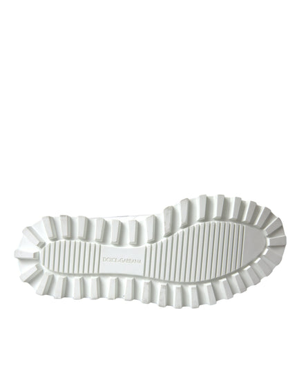 Dolce & Gabbana White Vulcano Trekking Men Ankle Boots Shoes