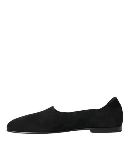 Dolce & Gabbana Black Suede Loafers Formal Dress Slip On Shoes