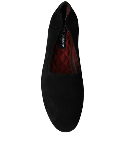Dolce & Gabbana Black Suede Loafers Formal Dress Slip On Shoes