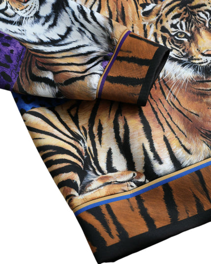 Dolce & Gabbana Multicolor Tiger Hooded Sweatshirt Sweater