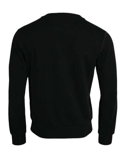 Dolce & Gabbana Black Cotton Long Sleeves Sweatshirt Sweater