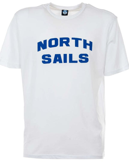 North Sails Elegant White Cotton Tee with Bold Blue Logo