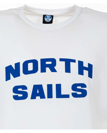 North Sails Elegant White Cotton Tee with Bold Blue Logo