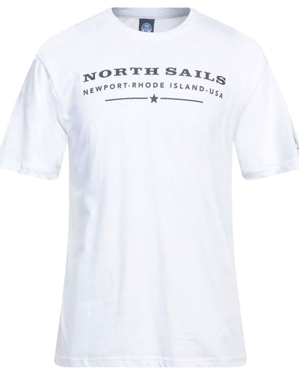 North Sails Elegant White Cotton Tee with Chest Print