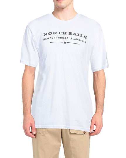 North Sails Elegant White Cotton Tee with Chest Print