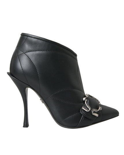 Dolce & Gabbana Black Devotion Quilted Buckled Boots Shoes