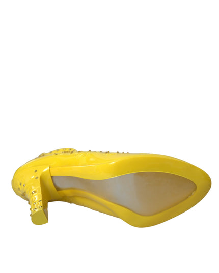 Dolce & Gabbana Yellow Crystal CINDERELLA Heels Pumps Shoes