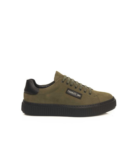 Cerruti 1881 Green Cowhide Men Sneaker
