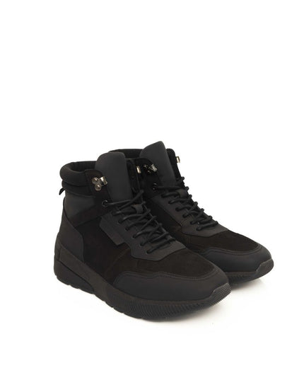 Cerruti 1881 Black Leather Men Sneaker