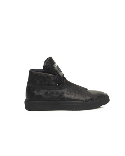 Cerruti 1881 Black Calfskin Men Sneaker