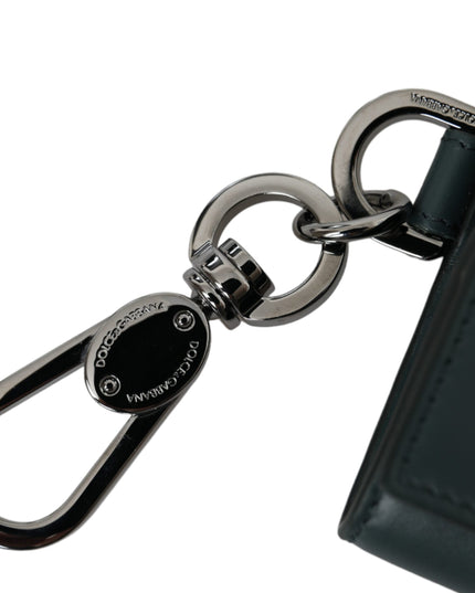 Dolce & Gabbana Green Leather DG Logo Keyring Coin Purse Keyring Wallet