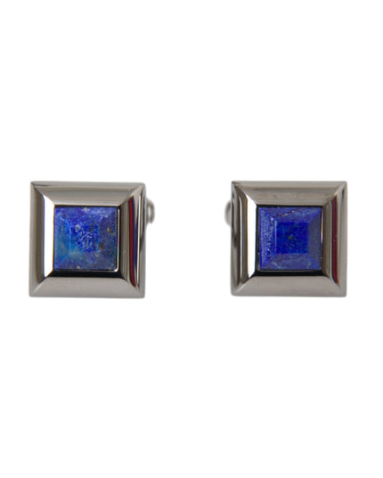Dolce & Gabbana Silver Plated Brass Pin Crystal Cufflinks