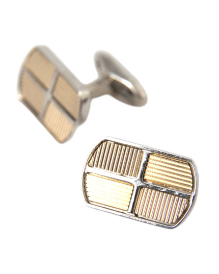 Dolce & Gabbana Silver Gold Plated Metal Brass Pin Cufflinks