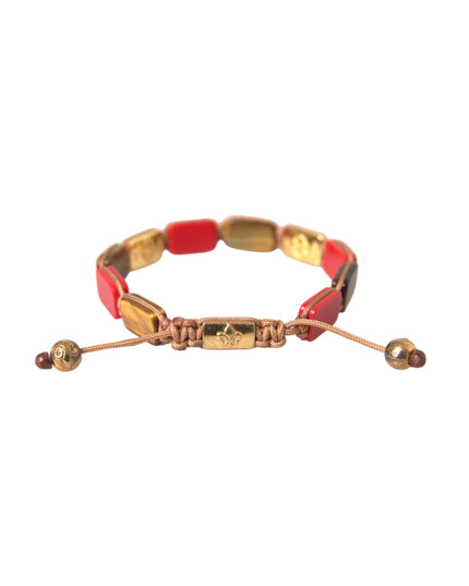 Nialaya CZ Tiger Eye Red Coral 925 Silver Men Bracelet