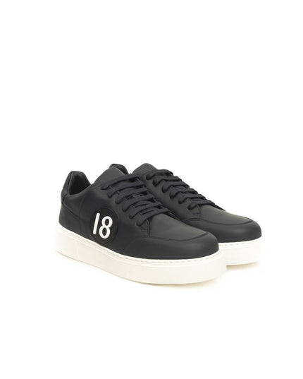 Cerruti 1881 Blue Cowhide Men Sneaker