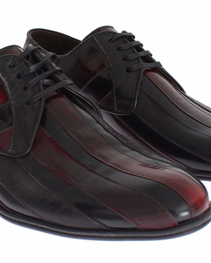 Dolce & Gabbana Black Bordeaux Leather Dress Formal Shoes
