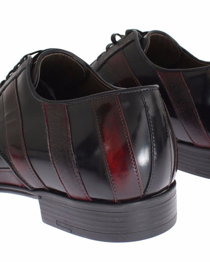 Dolce & Gabbana Black Bordeaux Leather Dress Formal Shoes