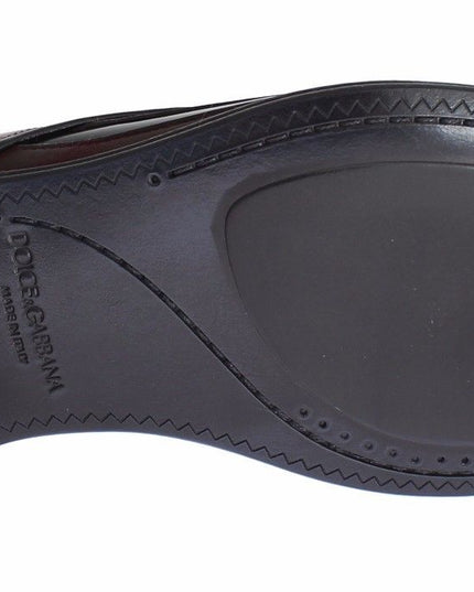 Dolce & Gabbana Black Bordeaux Leather Dress Formal Shoes