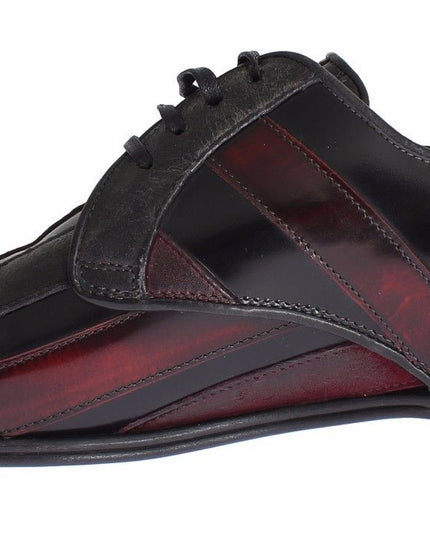 Dolce & Gabbana Black Bordeaux Leather Dress Formal Shoes