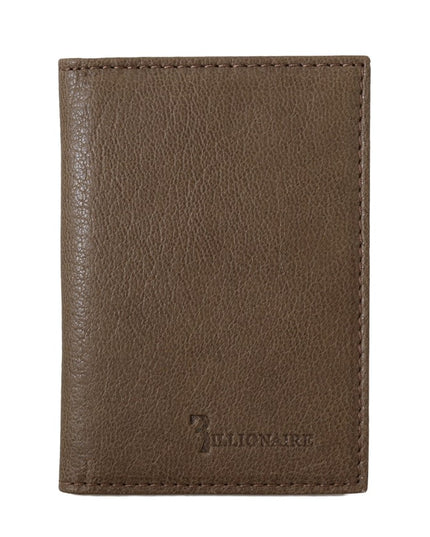 Billionaire Italian Couture Brown Leather Bifold Wallet