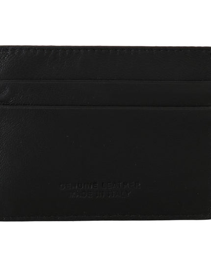 Billionaire Italian Couture Black Leather Cardholder Wallet