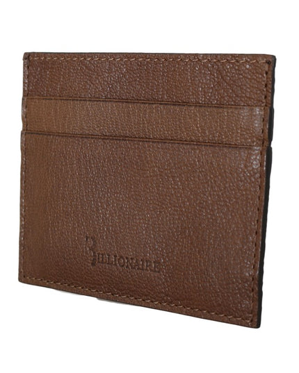 Billionaire Italian Couture Brown Leather Cardholder Wallet