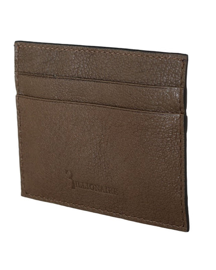 Billionaire Italian Couture Brown Leather Cardholder Wallet