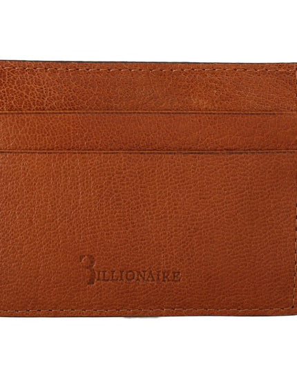 Billionaire Italian Couture Brown Leather Cardholder Wallet