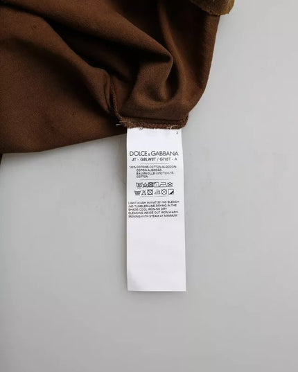 Dolce & Gabbana Brown Color Splash Cotton Crew Neck T-shirt