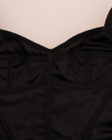 Dolce & Gabbana Black Brown Floral Brocade A-Line Dress