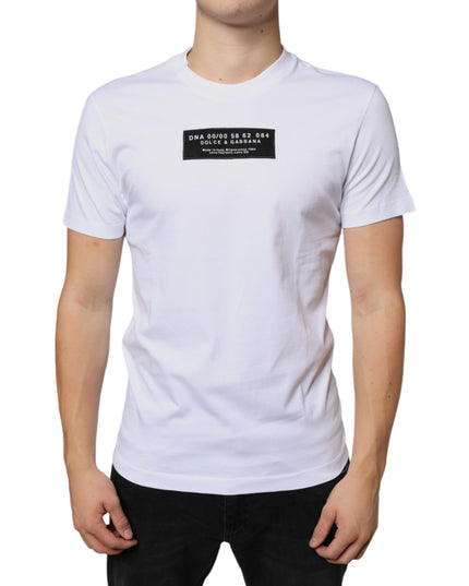 Dolce & Gabbana White Cotton DG Applique Casual T-shirt