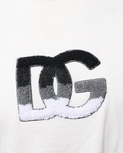 Dolce & Gabbana White Cotton DG Logo Print T-shirt