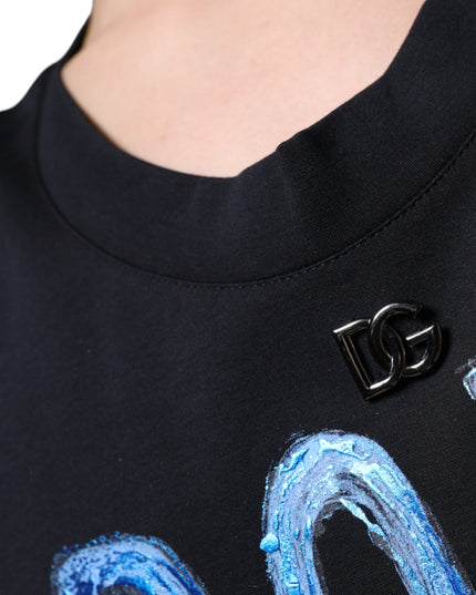 Dolce & Gabbana Black Cotton Born To Be Free Sleeveless T-shirt