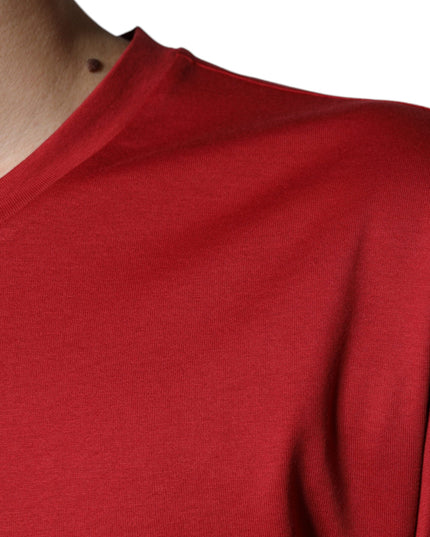 Dolce & Gabbana Red Cotton DG Logo Print Crew Neck T-shirt