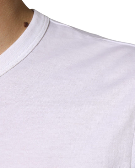 Dolce & Gabbana White Cotton Pocket Short Sleeves T-shirt
