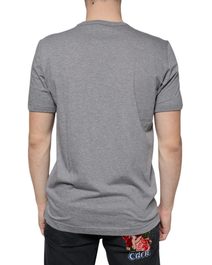 Dolce & Gabbana Gray Cotton #DGFamily Short Sleeves T-shirt