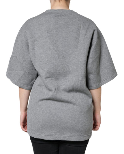 Dolce & Gabbana Gray Cotton Blend Embellished Tee T-shirt