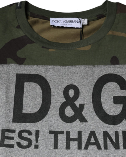Dolce & Gabbana Multicolor Camouflage Cotton Crew Neck T-shirt