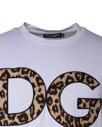 Dolce & Gabbana White DG Logo Cotton Shorts Sleeves T-shirt