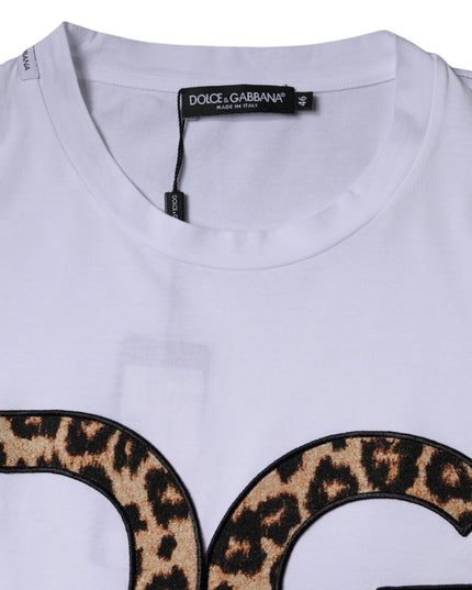 Dolce & Gabbana White DG Logo Cotton Shorts Sleeves T-shirt
