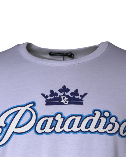 Dolce & Gabbana White Paradiso Cotton Shorts Sleeves T-shirt
