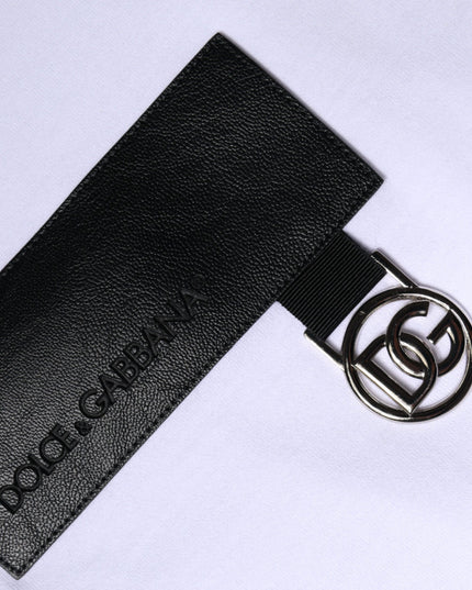 Dolce & Gabbana White Logo Patch Cotton Crew Neck T-shirt