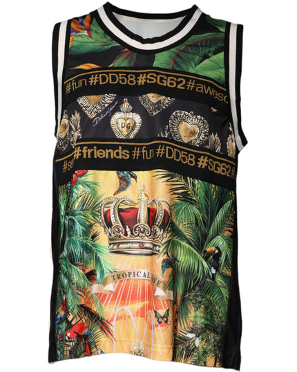 Dolce & Gabbana Multicolor Tropical Sleeveless Tank T-shirt