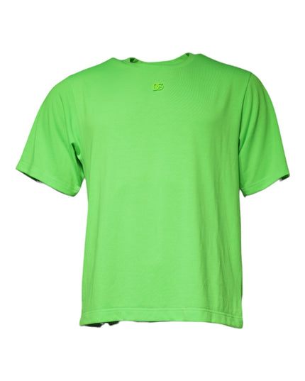 Dolce & Gabbana Green Logo Round Neck Short Sleeves T-shirt
