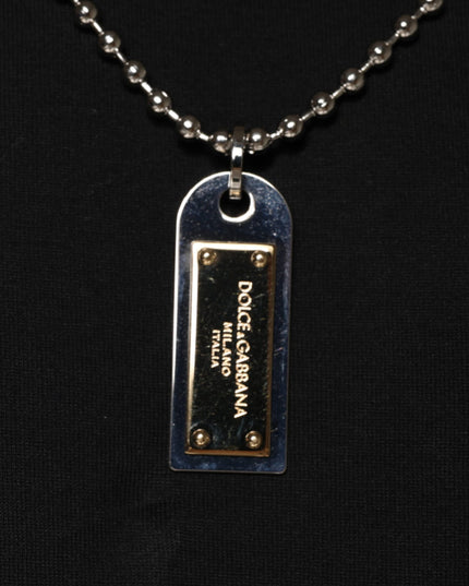 Dolce & Gabbana Black Cotton Necklace Embellished T-shirt
